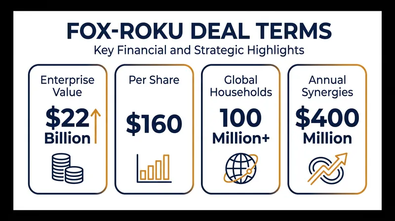 Key financial and strategic metrics of the Fox-Roku merger.