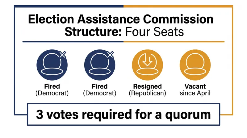 The EAC requires a quorum of three commissioners to conduct official business.