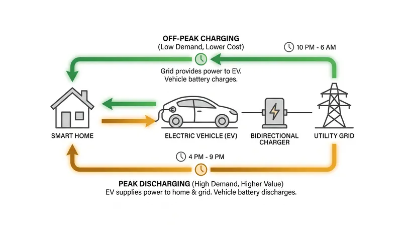 Unlike standard smart charging, V2G allows for a bidirectional flow of electricity, turning vehicles into decentralized power plants.