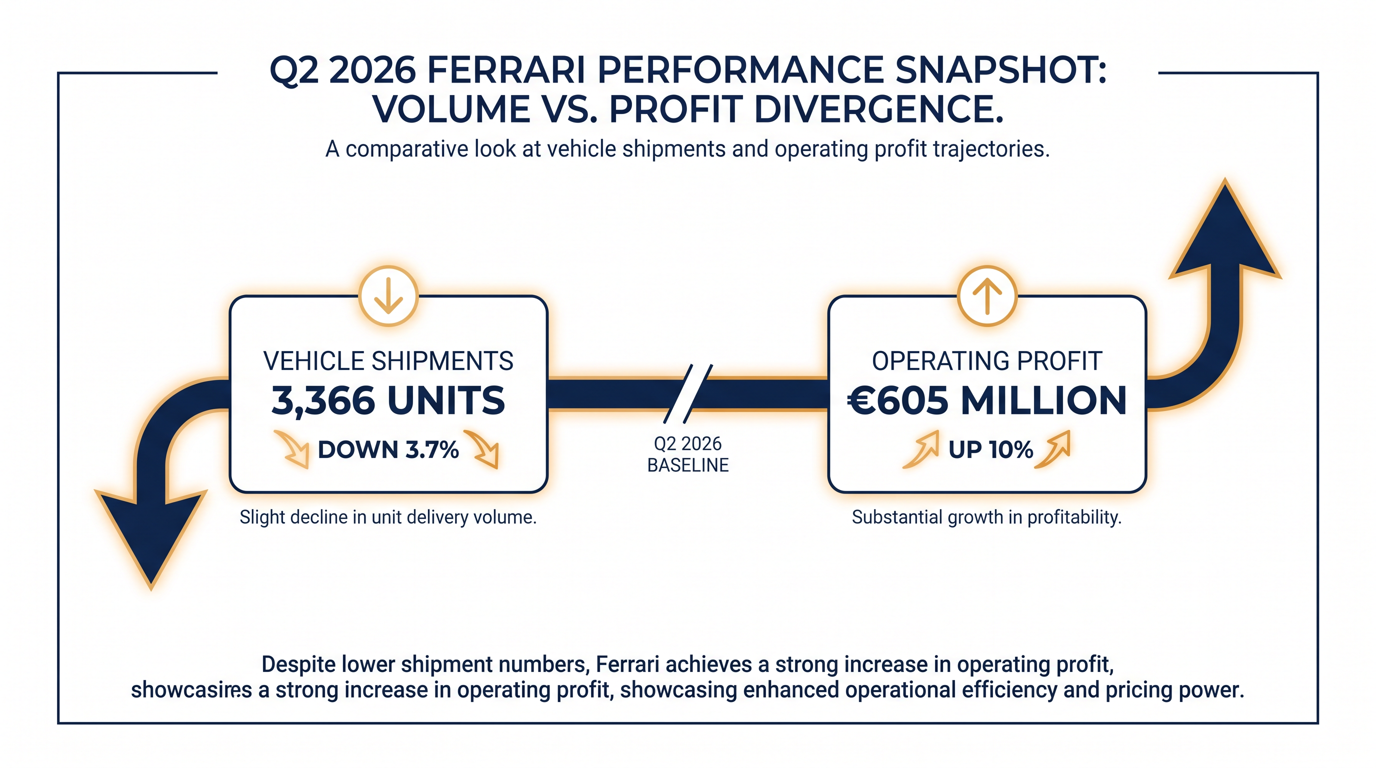 Ferrari's pricing-over-volume strategy resulted in a 10% jump in operating profit despite fewer cars delivered.