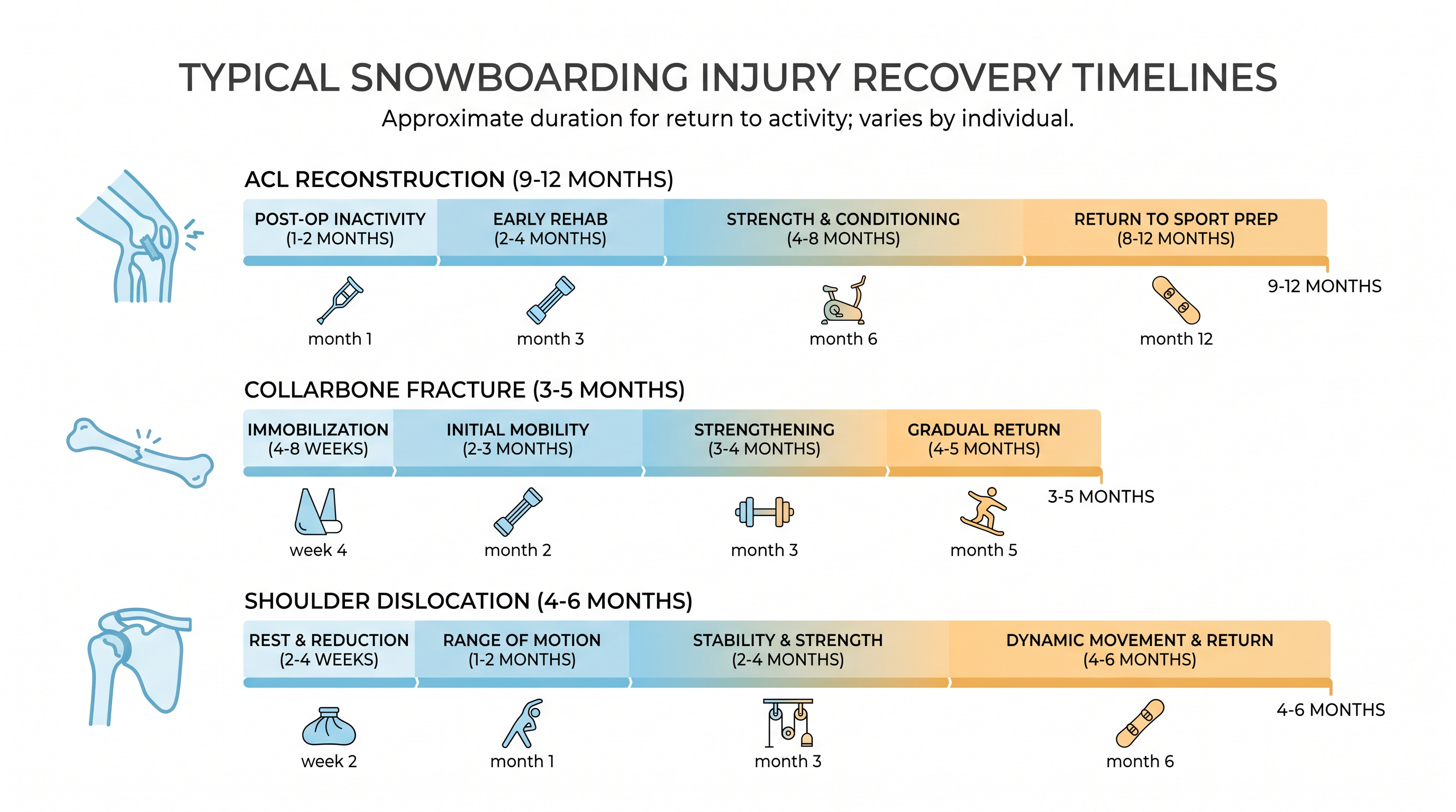 Returning to elite competition requires strict adherence to phased rehabilitation timelines.