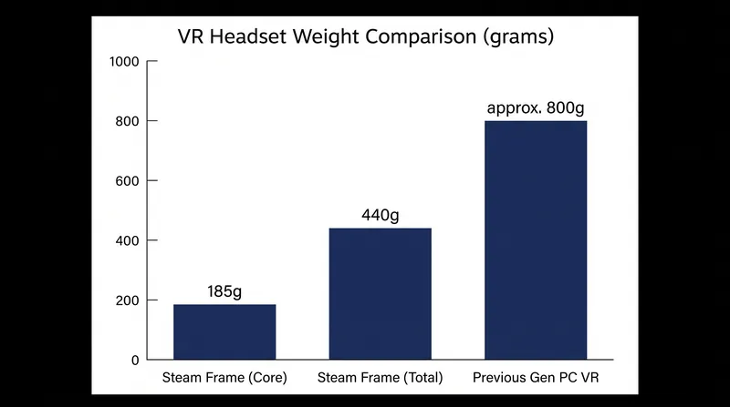 By moving the battery to the rear strap and utilizing pancake lenses, the core visor weight is drastically reduced.