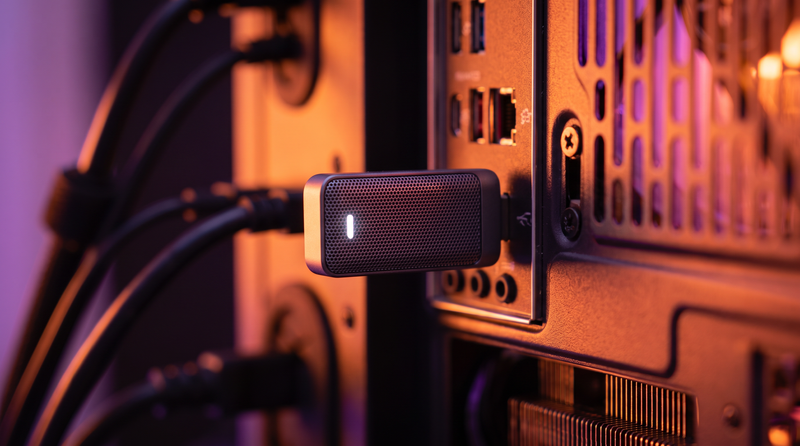 The included 6GHz wireless dongle creates a direct, point-to-point connection to bypass home router congestion.