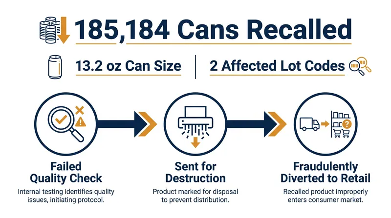 The July 2026 recall was triggered after defective cans were diverted from a destruction facility.