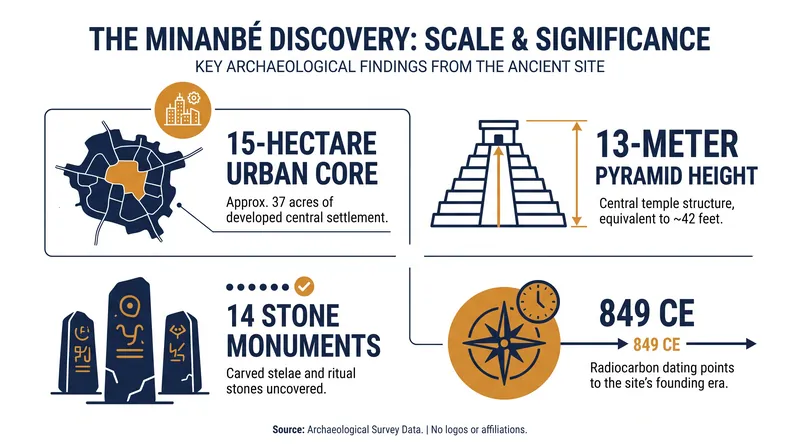 Key statistics from the Minanbé archaeological site.