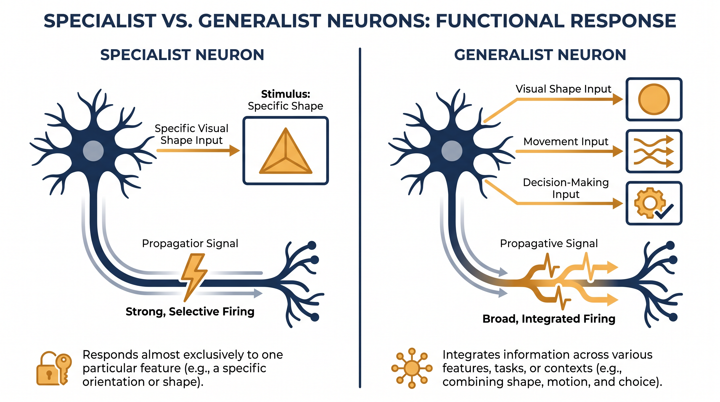 Generalist neurons employ 'mixed selectivity' to encode multiple variables simultaneously.
