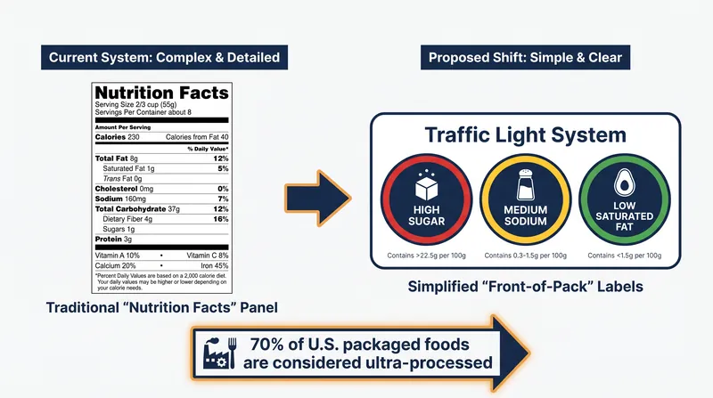 Regulators aim to shift the burden of nutritional transparency from the back of the box to intuitive front-of-pack indicators.
