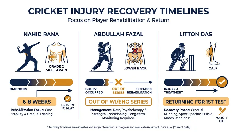Key injury updates and recovery timelines for upcoming international series.