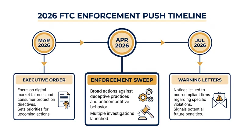 The FTC has rapidly escalated its enforcement of domestic origin claims throughout 2026.