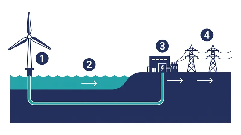The mechanism of offshore wind integration involves multiple stages of high-voltage transmission, each vulnerable to supply chain and tariff pressures.