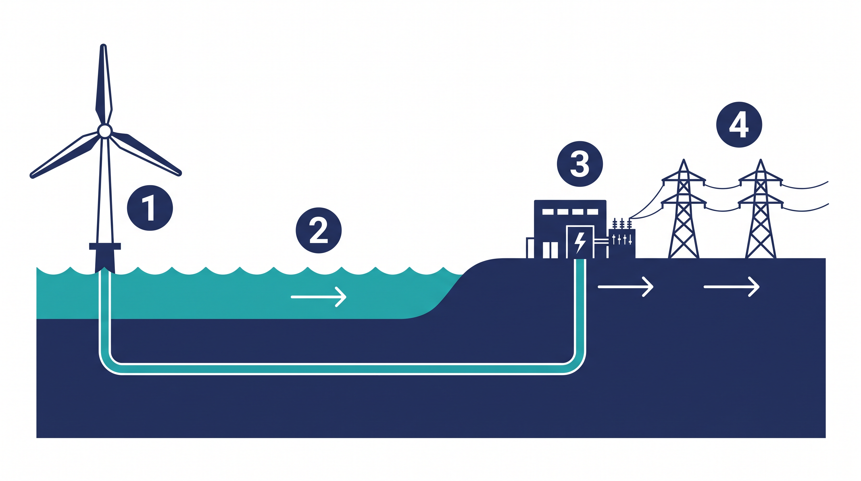 The mechanism of offshore wind integration involves multiple stages of high-voltage transmission, each vulnerable to supply chain and tariff pressures.