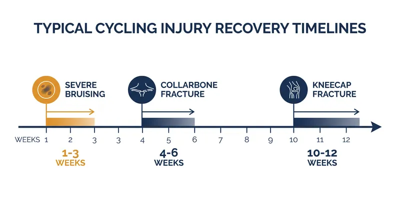 Typical recovery timelines for common professional cycling injuries.