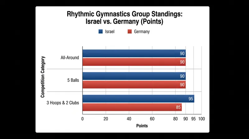 Israel and Germany dominated the group events, tying in two categories.