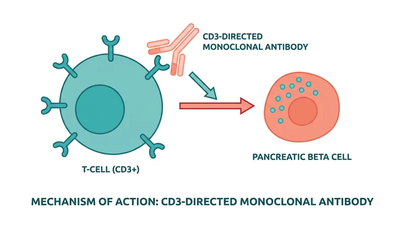 Tzield works by binding to rogue T-cells, deactivating the immune response that destroys the pancreas.