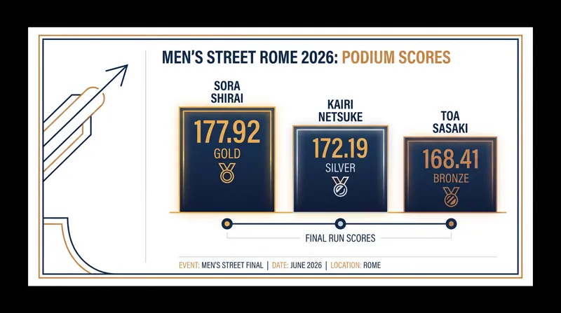 Japan swept the Men's Street podium, securing the top three spots in the early Olympic qualifying standings.