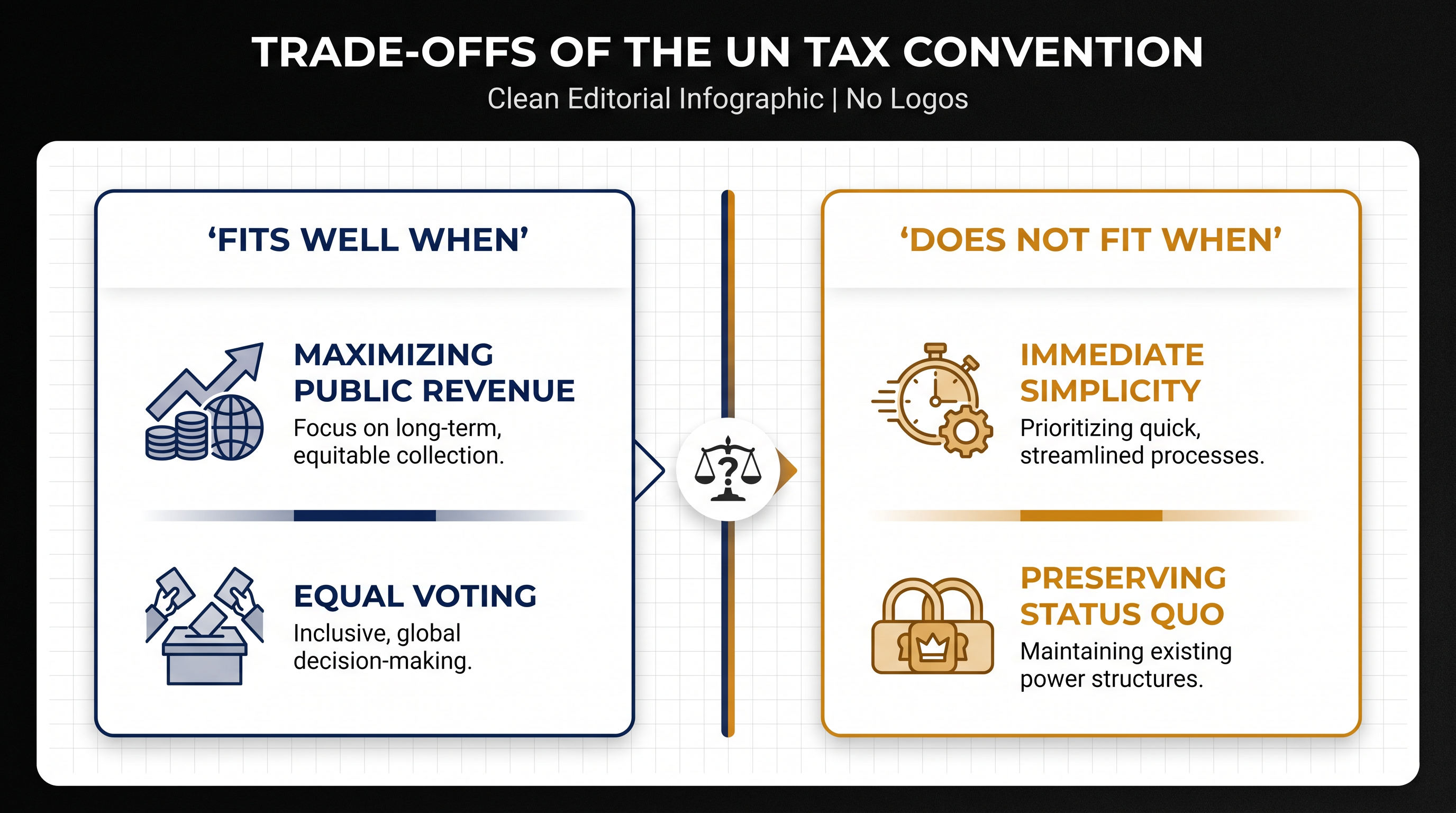 Analyzing the trade-offs of the UN's unitary tax approach.