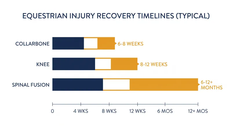 Estimated recovery timelines for common equestrian injuries vary wildly based on severity and surgical intervention.
