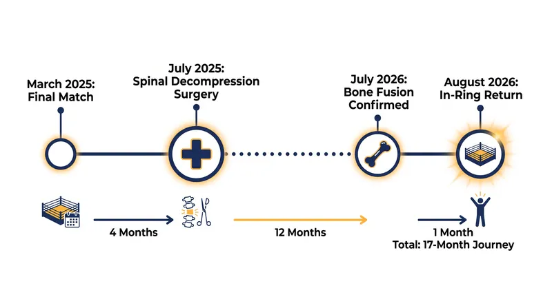 The grueling 17-month timeline from Owens' final pre-surgery match to his SummerSlam return.