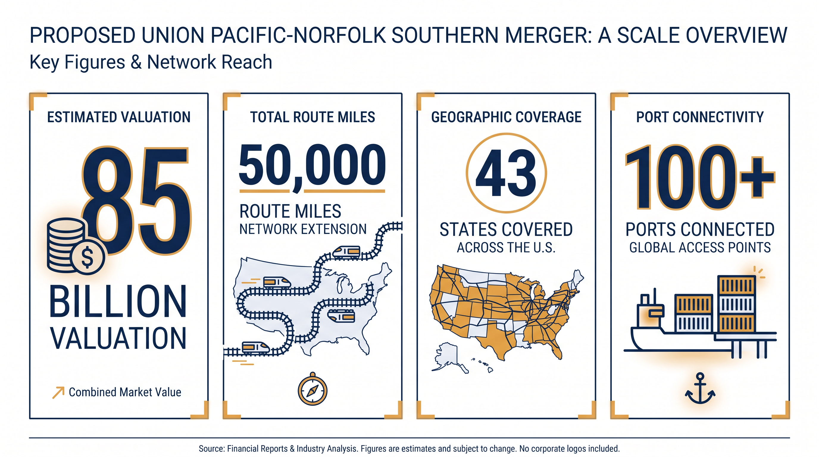 The proposed transcontinental network would span 50,000 route miles across 43 states.