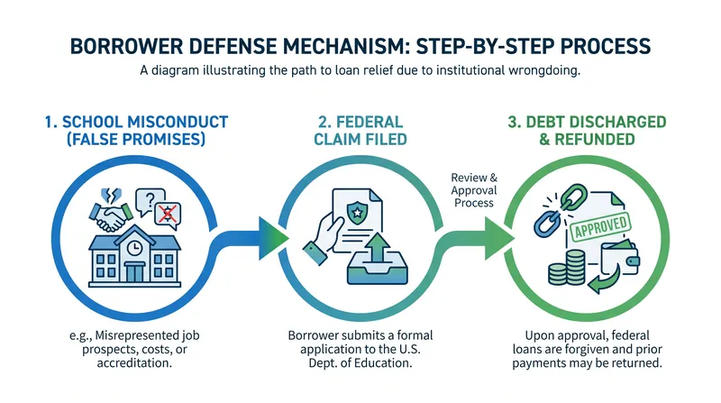 Borrower Defense to Repayment is a federal provision designed to protect students from institutional fraud.