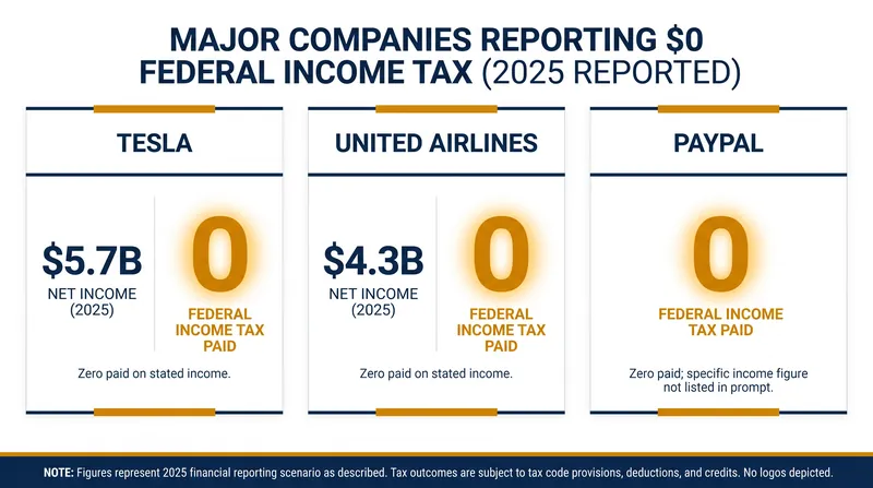 Several major household names reported billions in U.S. income while paying zero federal income tax.