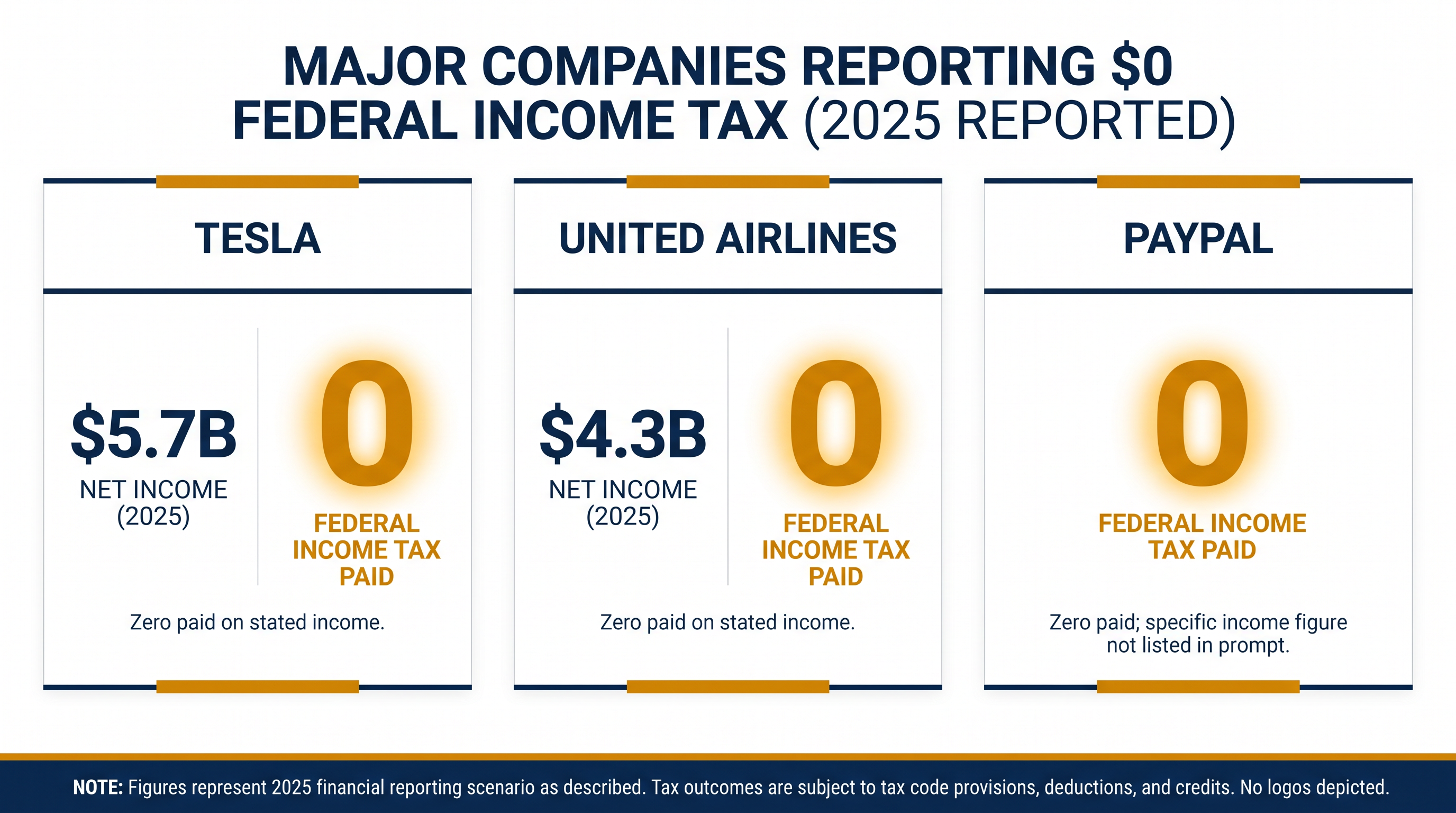 Several major household names reported billions in U.S. income while paying zero federal income tax.