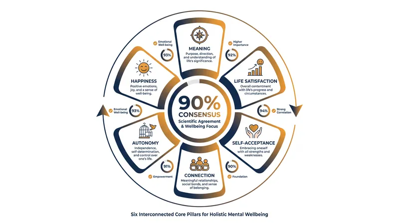 More than 90% of the surveyed experts agreed that these six factors are essential to positive mental health.