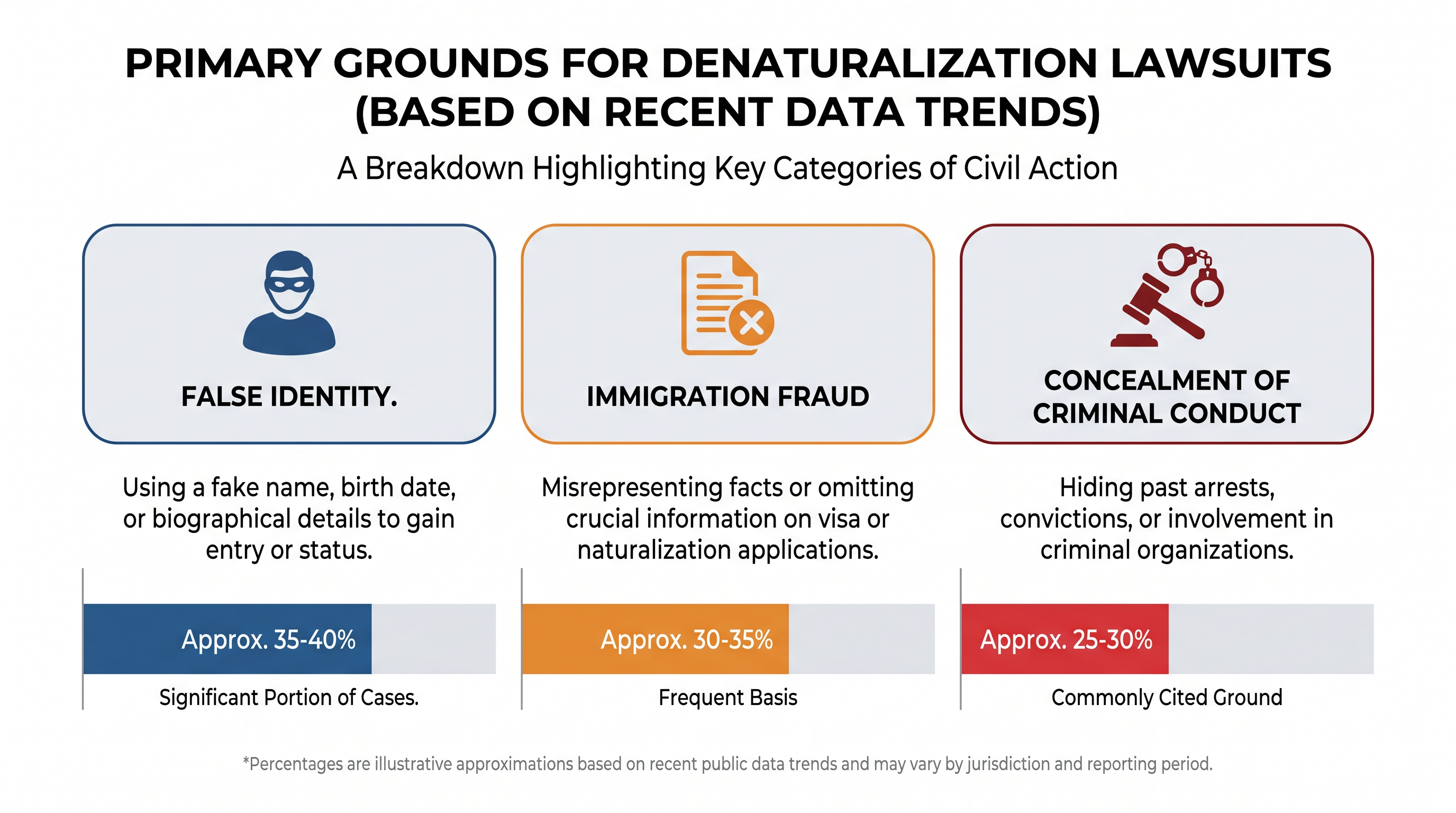 Recent cases heavily target identity fraud and the concealment of prior criminal convictions.