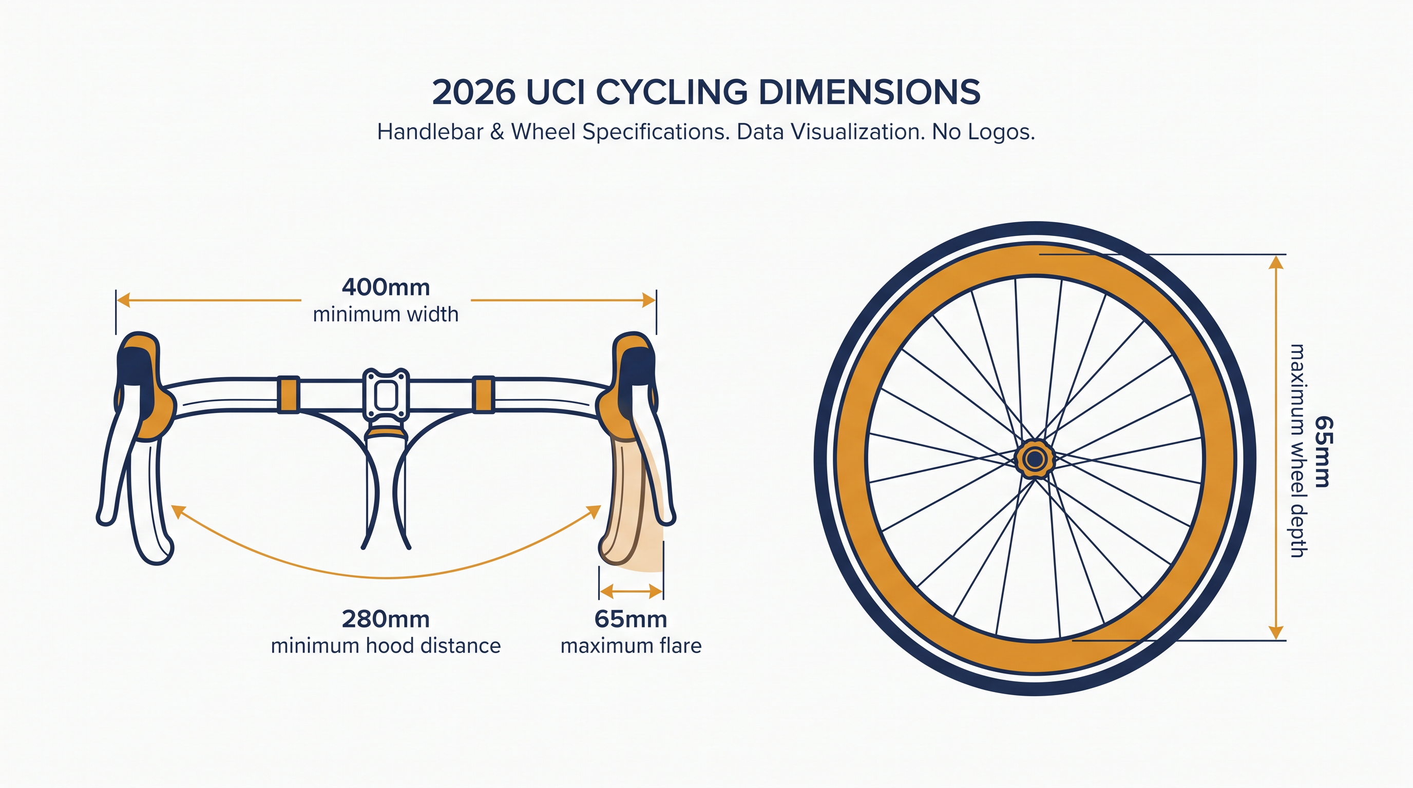Key dimensional limits imposed by the UCI for the 2026 season.