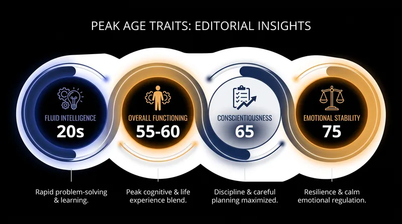 Different psychological traits reach their zenith at vastly different stages of life.