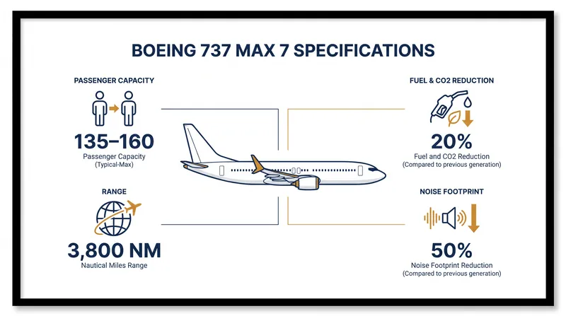 The MAX 7 is the smallest but longest-range variant in the 737 MAX family.
