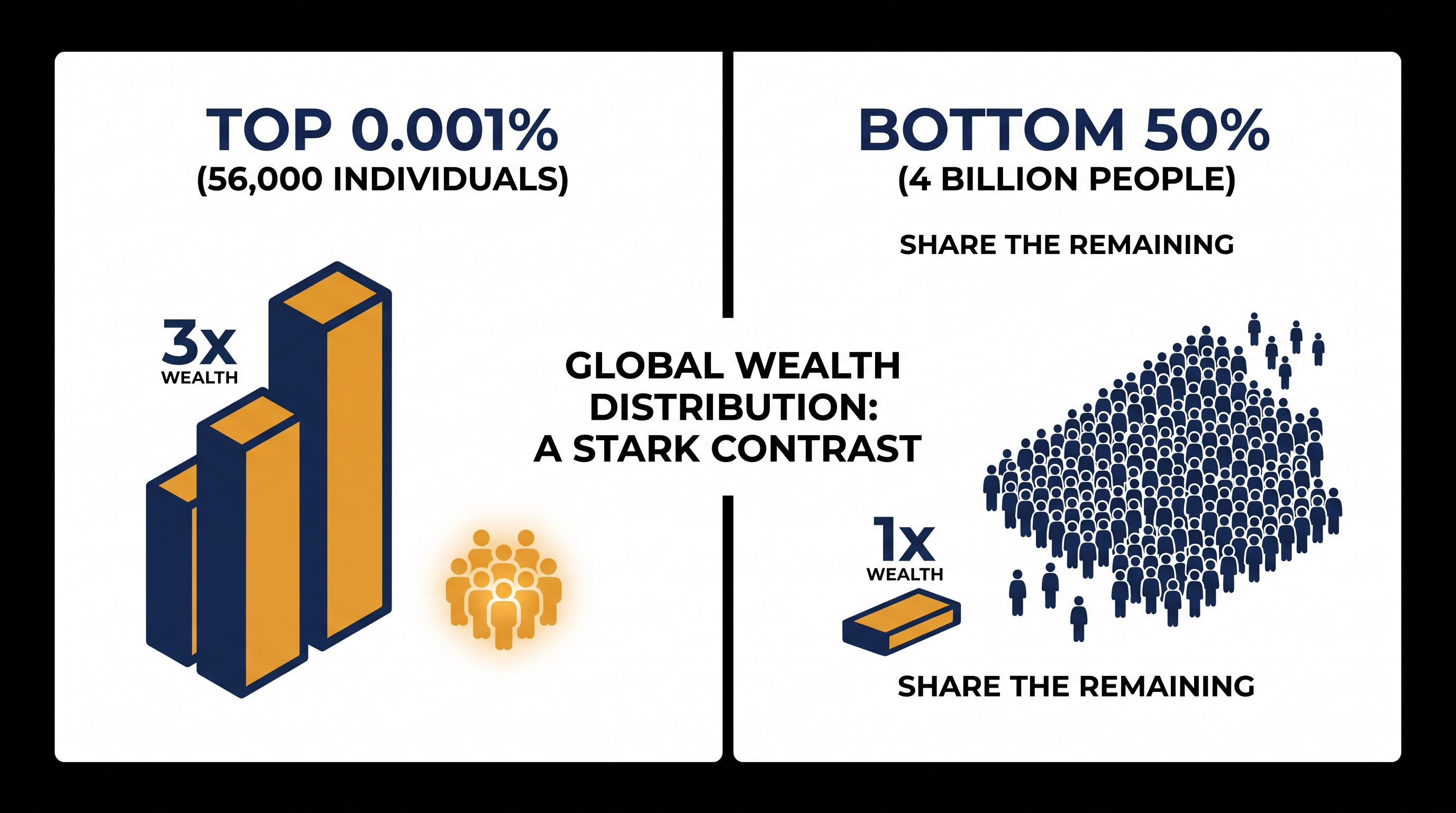 A group of 56,000 ultra-wealthy individuals now holds three times the assets of the poorest four billion people.