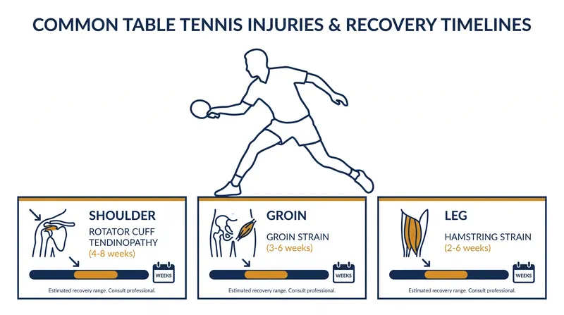 Common overuse injuries affecting elite table tennis players.