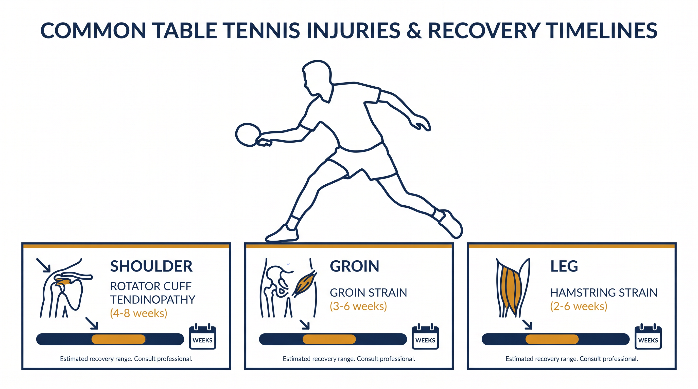 Common overuse injuries affecting elite table tennis players.