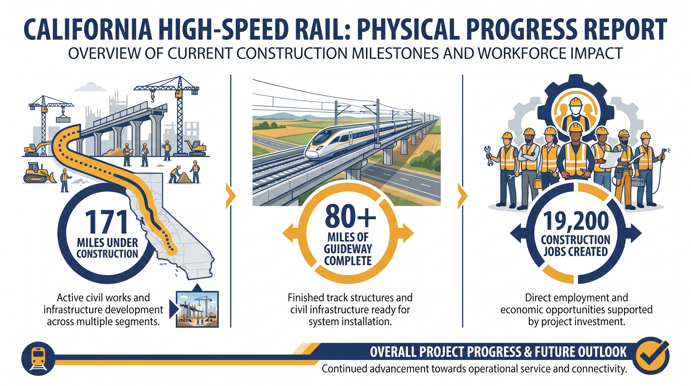 Despite the lack of track, the state has completed significant structural work in the Central Valley.