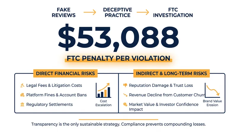 A single automated email campaign soliciting incentivized reviews can now trigger millions in federal fines.