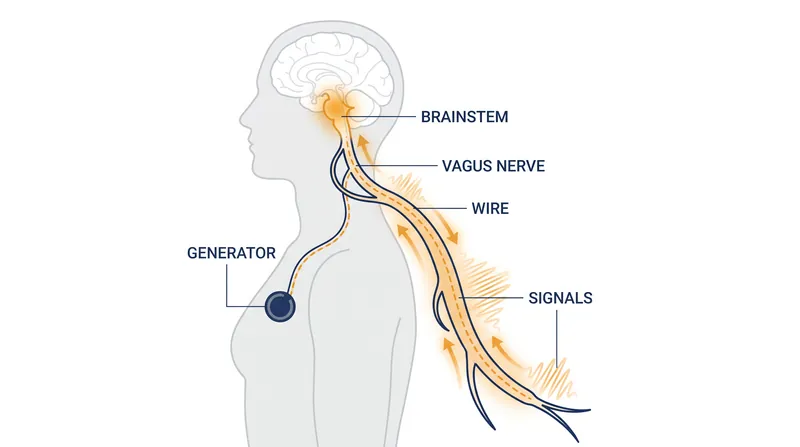 How it works: The device acts as a pacemaker for the brain, delivering mild electrical pulses to mood-regulating centers.