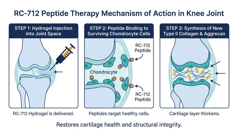 How the experimental therapy stimulates surviving cells to rebuild the cartilage matrix.