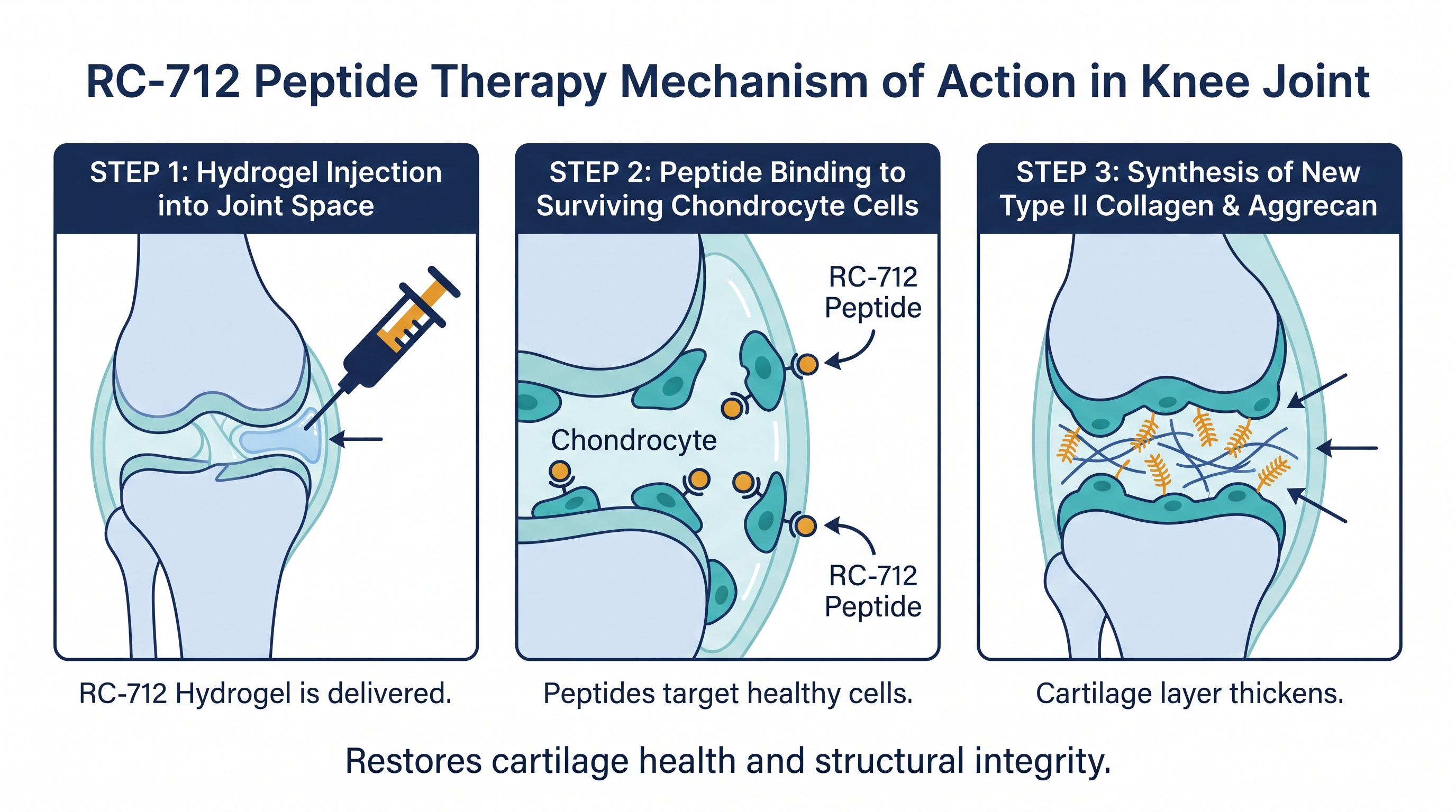 How the experimental therapy stimulates surviving cells to rebuild the cartilage matrix.