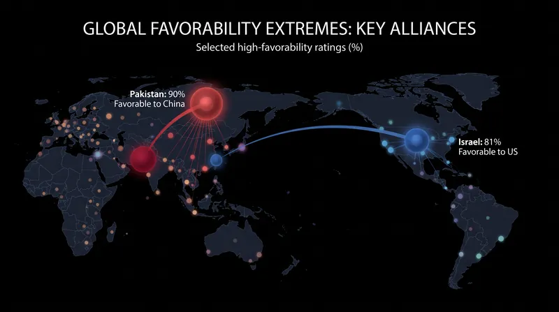 Geographic extremes highlight how localized security and economic ties dictate public sentiment.