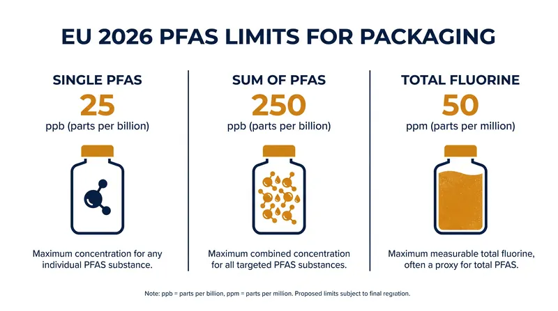 The PPWR establishes strict trace limits for PFAS and total fluorine, leaving no room for accidental contamination.