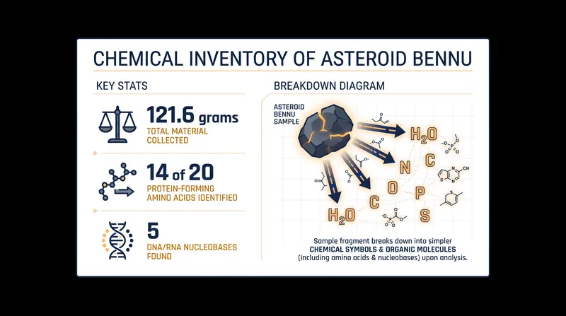 The Bennu samples contain a vast array of prebiotic molecules.