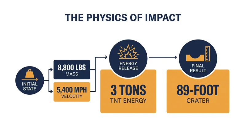 The sheer kinetic energy of the impact will excavate millions of pounds of lunar regolith.