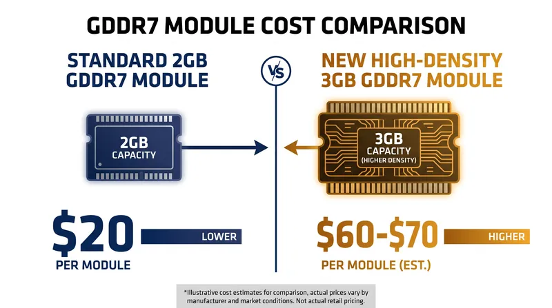 The cost of high-density GDDR7 memory modules has effectively tripled amid the supply crunch.