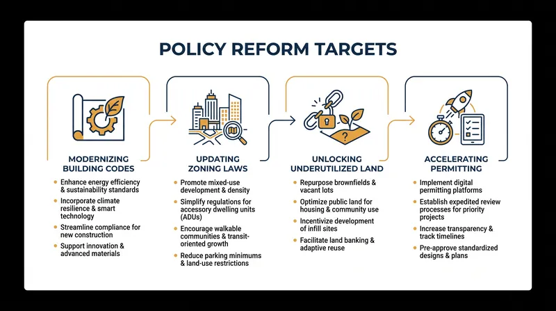 Capital deployment is being paired with a push for sweeping local and federal policy reforms to remove barriers to construction.