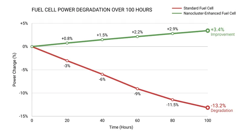 Adding just 0.5% of the quenched nanoclusters reversed standard thermal degradation, making the cells more stable over time.