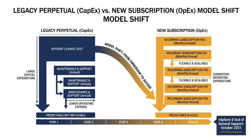 The transition from capital expenditures to operational expenditures under the new subscription model.