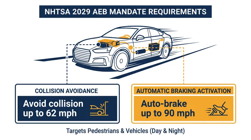 The FMVSS 127 rule sets strict high-speed performance requirements for future AEB systems.