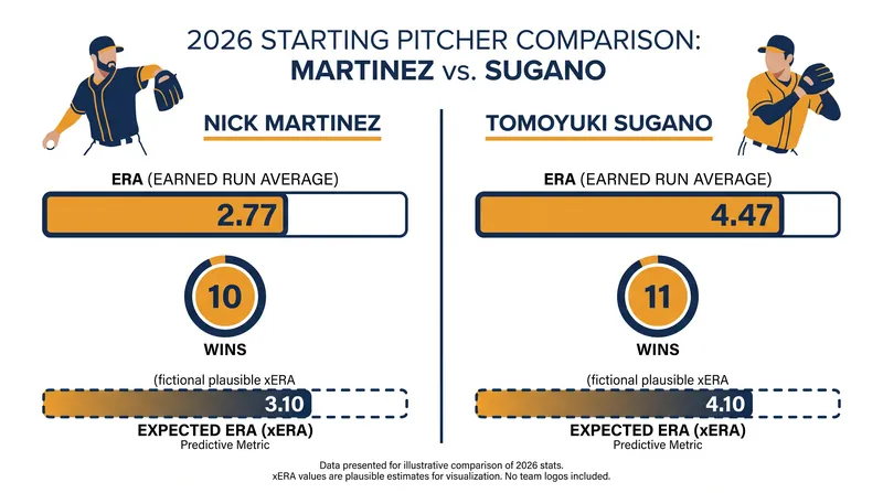 A tale of two veterans: Martinez has dominated with soft contact, while Sugano has outperformed his expected metrics.