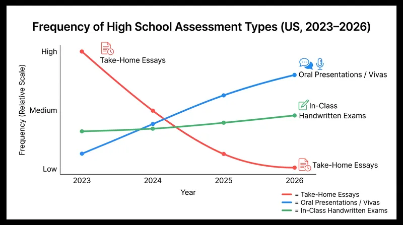 The rapid decline of the take-home essay has coincided with a surge in oral and in-class assessments.